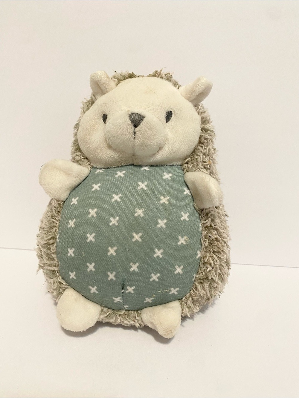 Ingenuity Hedgehog Plush Lovey Baby Toy Stuffed Animal Soft Cuddle Mint Blue